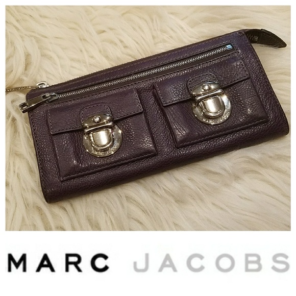 Marc Jacobs Handbags - $395 MARC JACOBS Eggplant Zip Wallet Clutch
